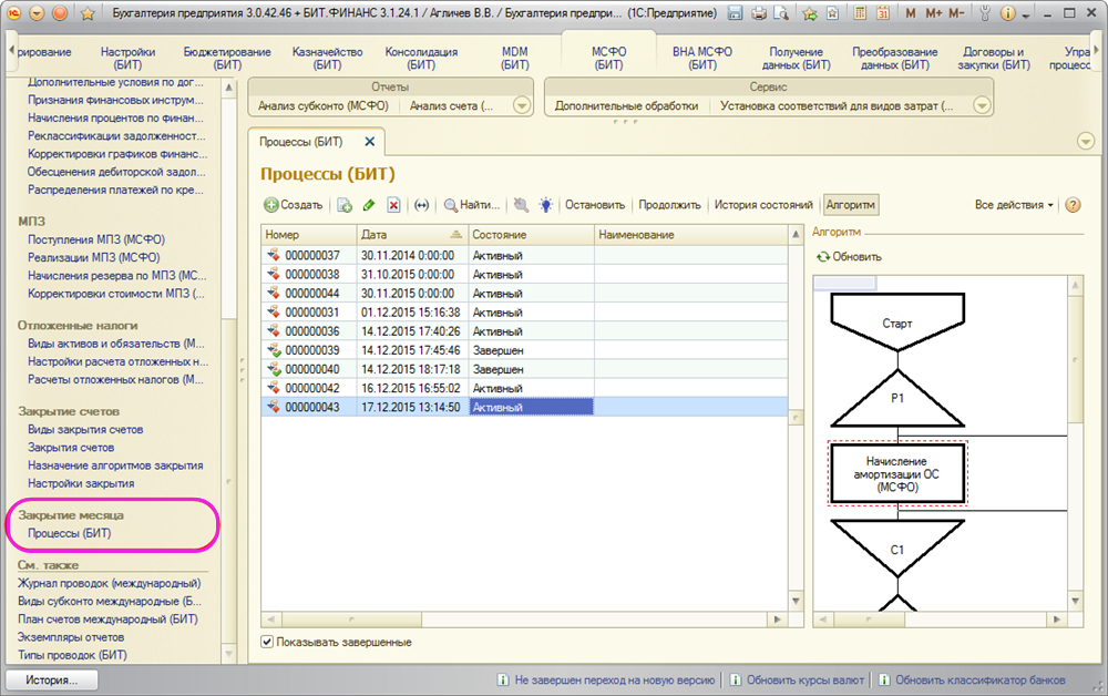 Закрытие месяца